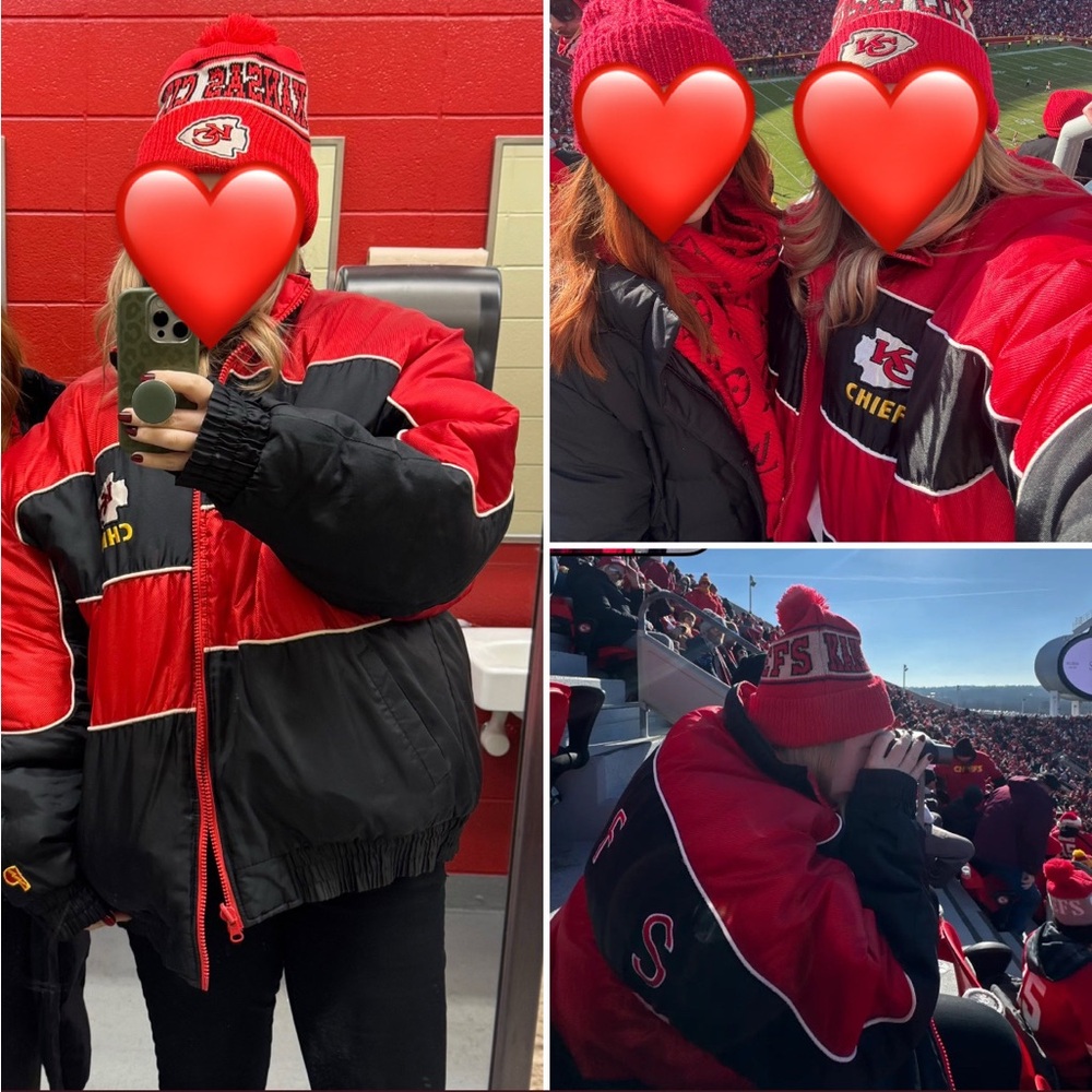 Pro Player Red and Black Chiefs Puffer Jacket